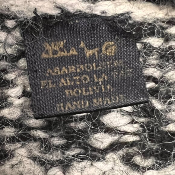 Handmade Alpaca Sweater Black White XL - Picture 3 of 8